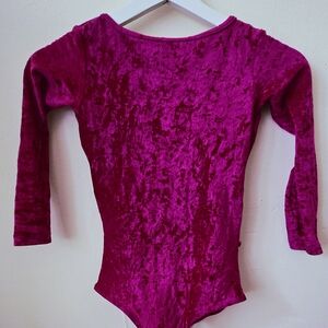 💗 Yumiko Crushed Velvet Lady Leotard Sofiane ¾ Sleeve Bust Panel Small S